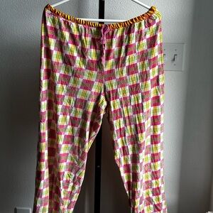Pink, Yellow, & Green Cotton Pajama Bottoms